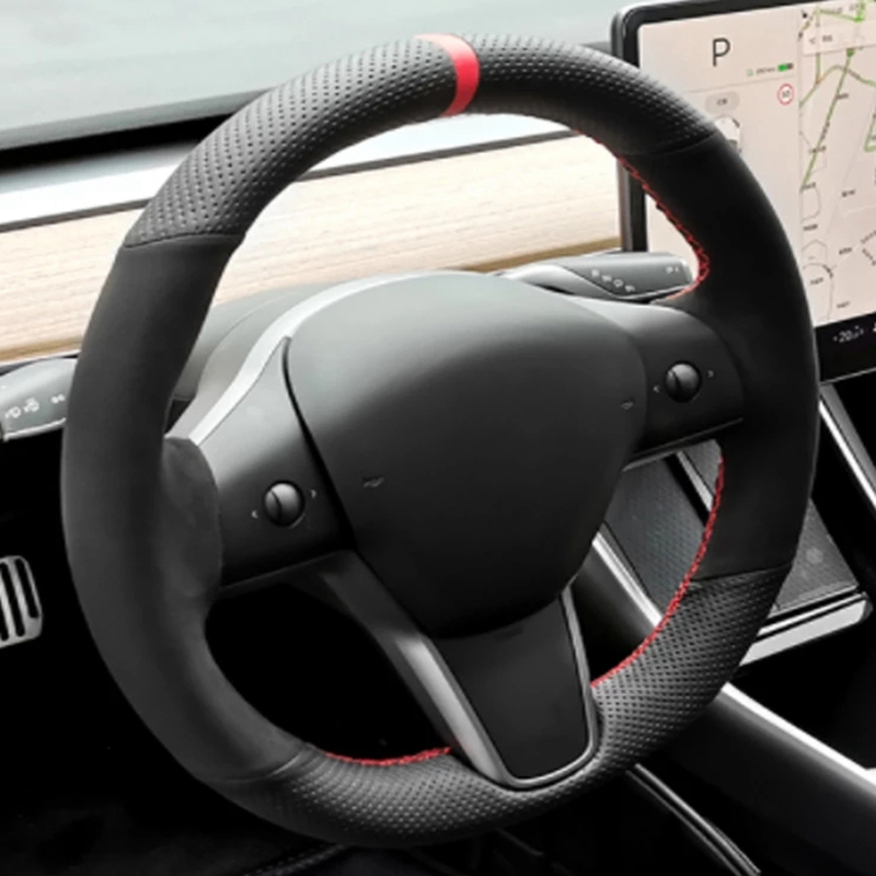 Car Steering Wheel Cover Anti Slip Breathable - Tesla Model S Y 모델 X