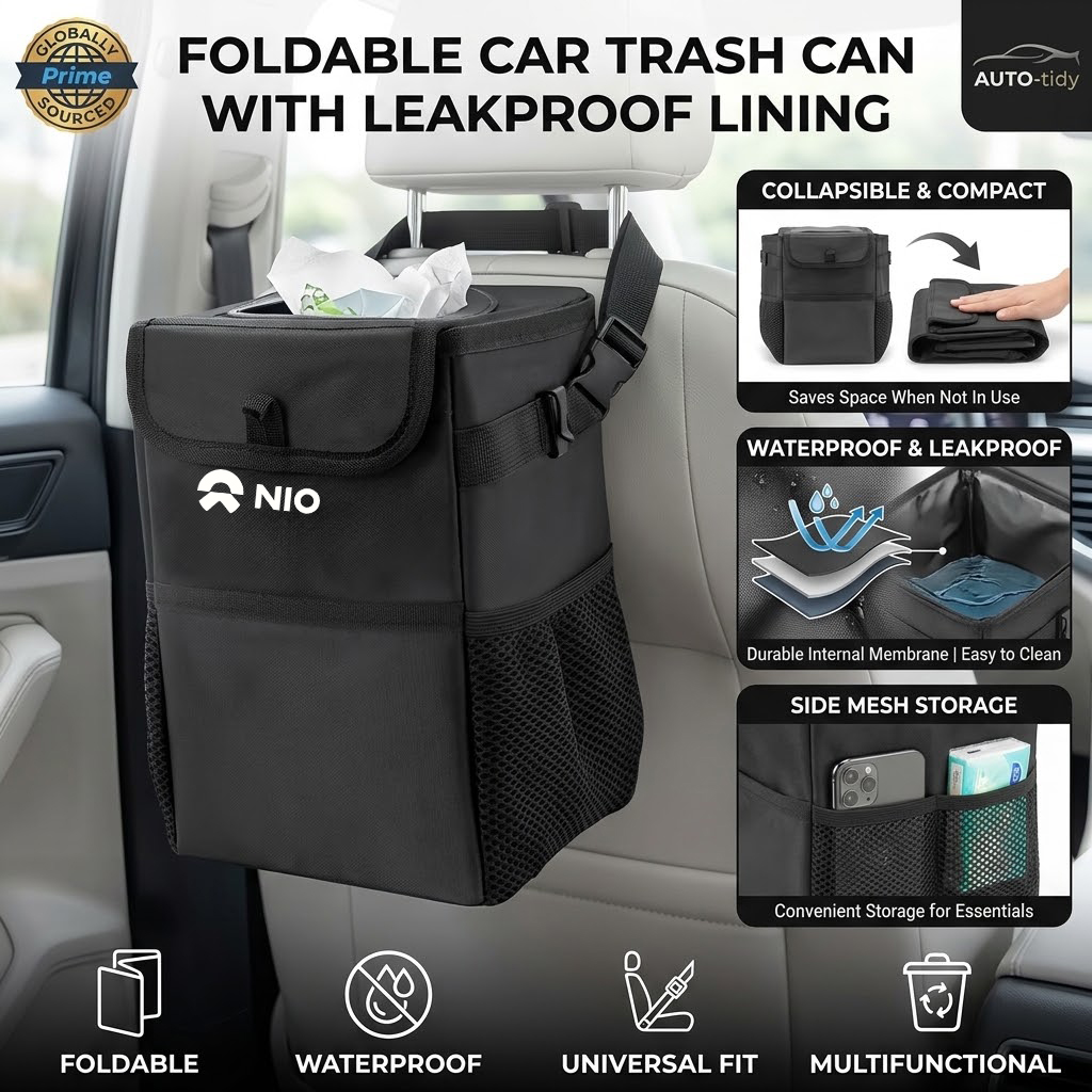Waterproof Car Trash Can With Lid - NIO ES6, ES7, ES8, ET5, ET7,