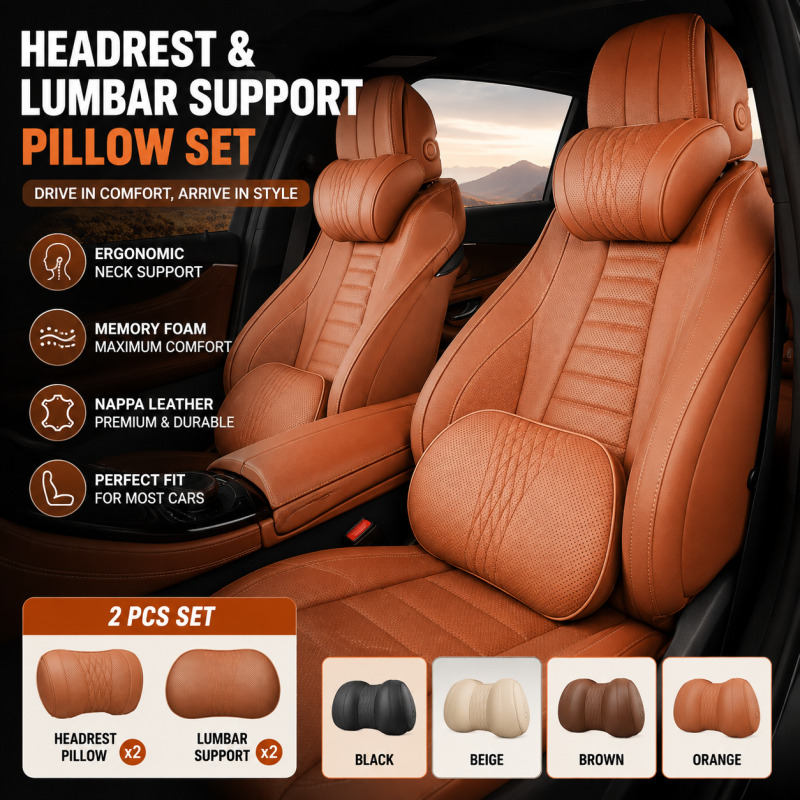 Memory Foam Car Neck Pillow Lumbar Support - 자동차 헤드레스트 목베개 메모리폼 요추 지지