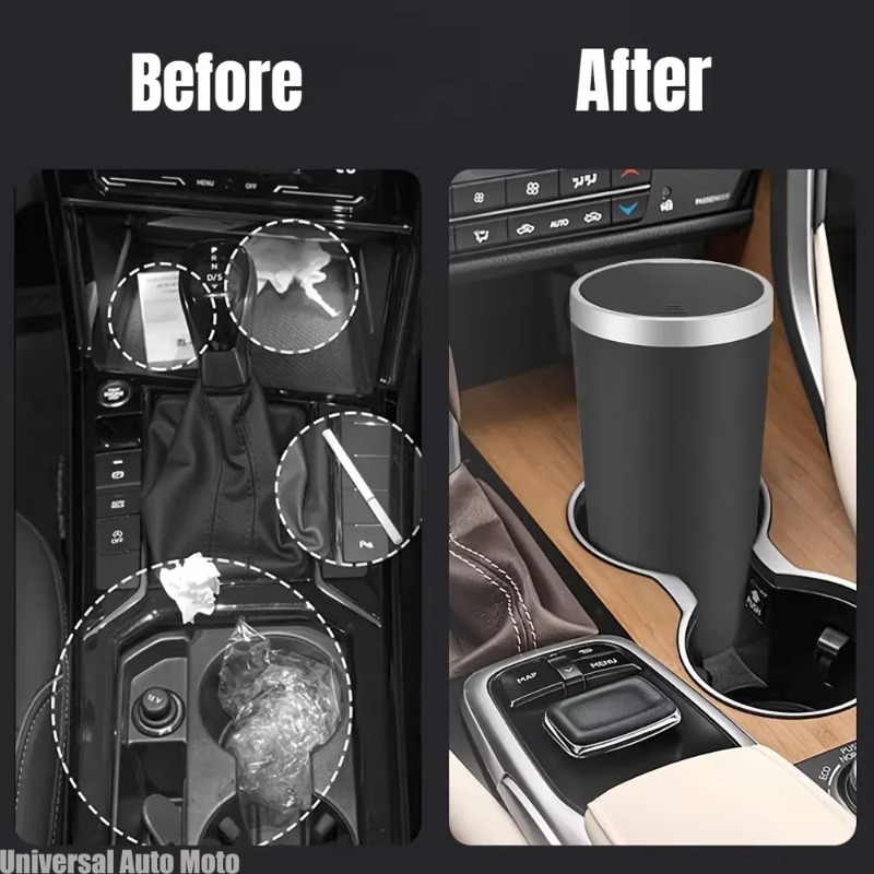 Waterproof Car Trash Can With Lid - 미니 ABS 차량용 쓰레기통, 누수 방지