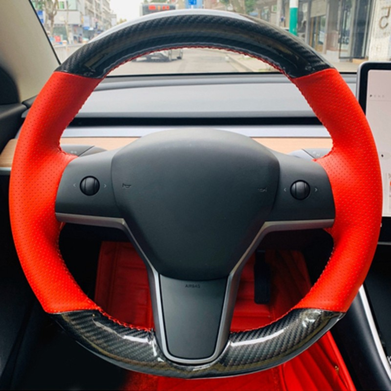 Tesla Model S Y 모델 X 모델 3 자동차  - Car Steering Wheel Cover Anti Slip Breathable 리뷰 및 가격