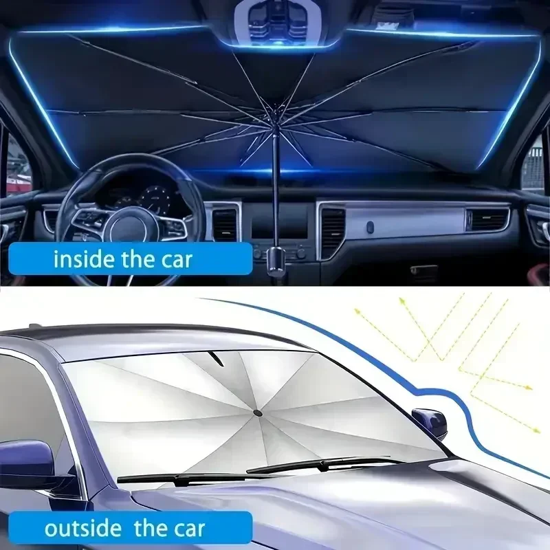 차량용 햇빛 가리개, 앞유리 우산형 햇빛 차단막, 접이 - Car Sunshade Windshield Umbrella Foldable 리뷰 및 가격