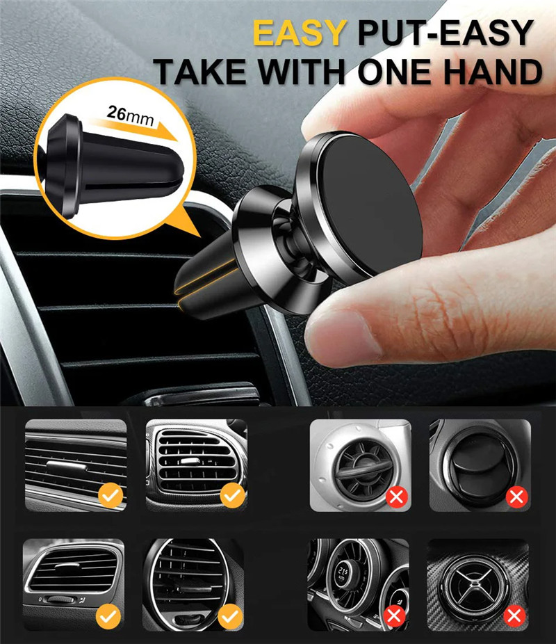 범용 자석 차량용 휴대폰 거치대 360 °   조절 가 - Magnetic Phone Holder For Car Vent 리뷰 및 가격