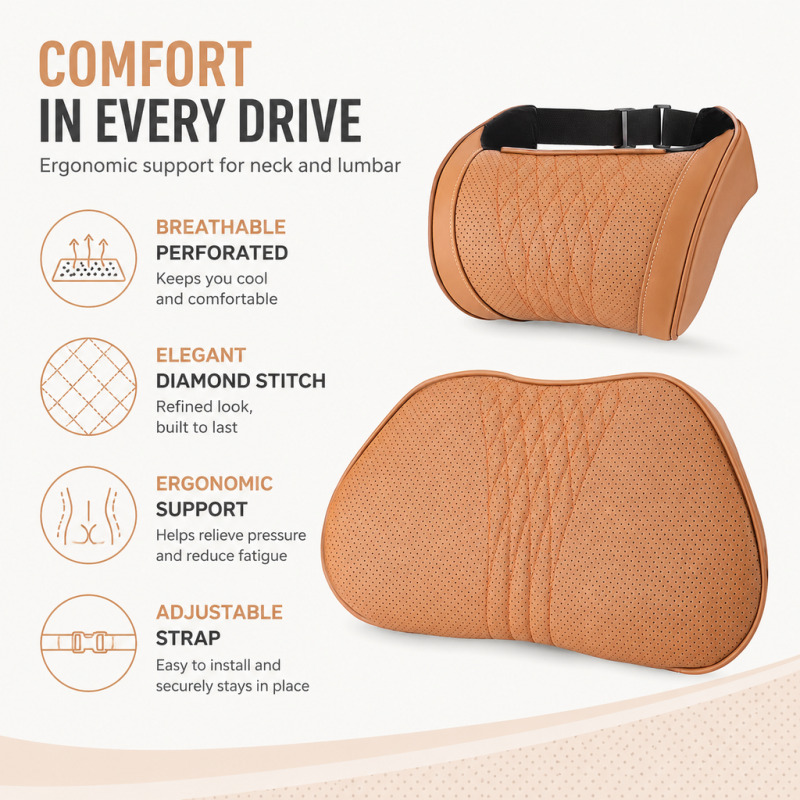 자동차 헤드레스트 목베개 메모리폼 요추 지지 쿠션 나파 - Memory Foam Car Neck Pillow Lumbar Support 리뷰 및 가격