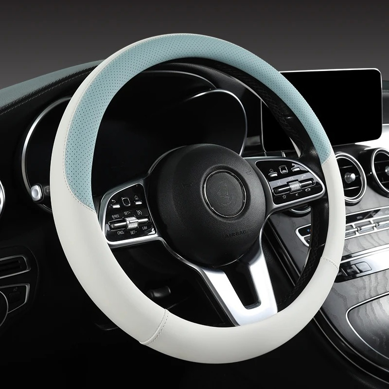 천공된 나파 가죽 자동차 핸들 커버 겨울에는 따뜻하고  - Car Steering Wheel Cover Anti Slip Breathable 리뷰 및 가격