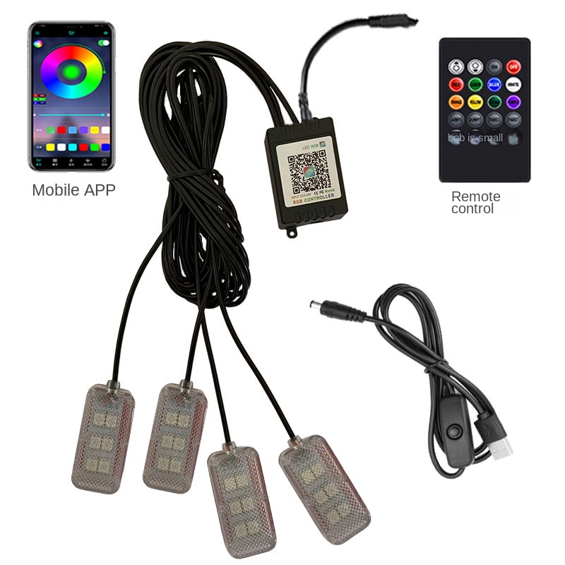 네온 듀얼 컨트롤 LED 자동차 인테리어 앰비언트 풋  - Led Ambient Interior Car Lights App Control 리뷰 및 가격