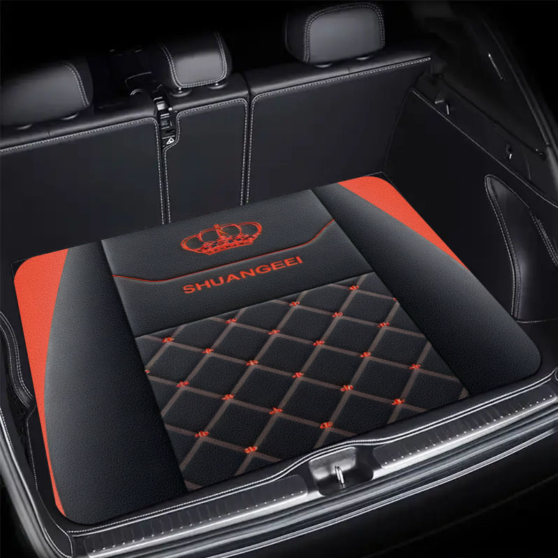 유니버설 자동차 바닥 매트 고급 블랙 레드 크라운 자수 - Car Floor Mats Universal Waterproof Leather 리뷰 및 가격